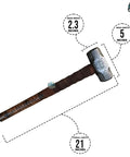 Custom Handmade Bear Engraved Decorative Hammer For Blacksmiths And Crafters with 21-inch length and intricate design.