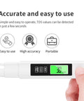4 In 1 TDS Meter And Water Tester Pro With EC And Temperature Readout, handheld view showing digital display and probe