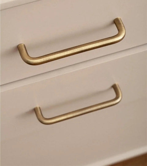 U Shaped Antique Brass Brushed Furniture Handle With Solid Shell Drawer Knob For Cabinets And Kitchen Cupboards Long Pull 320mm Pitch Row Modern Minimalist Style Built For Daily Use And Easy Install on drawer