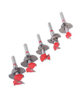 Top Shelf Forstner Drill Bit Kit For Precision Woodworking And Furniture Crafting features five alloy hole cutters sized 15 to 35mm.
