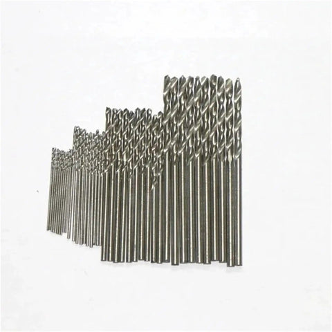 40 Piece HSS Mini Twist Drill Bit Set With Straight Shank 0.5mm 0.8mm 1.5mm 2.0mm For Electric Drill DIY Jewelry Making And PCB Work High Speed Steel Bits arranged vertically