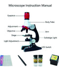Kids Microscope Kit For Beginners With LED Light 100X 400X And 1200X Magnification Kid Friendly Educational Toy and accessories