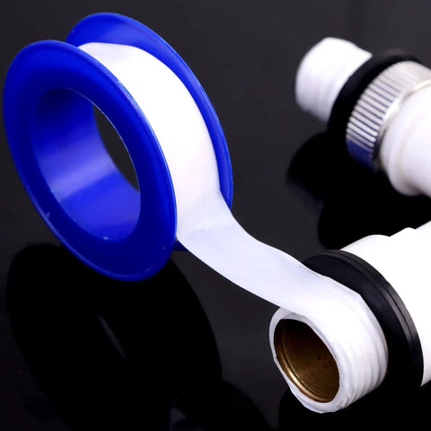 Close-up of Six Pack PTFE Plumbing Tape Sealant For Quick Leak Stops At Pipe Fittings And Sink Drains Waterproof Thread Sealant Tape