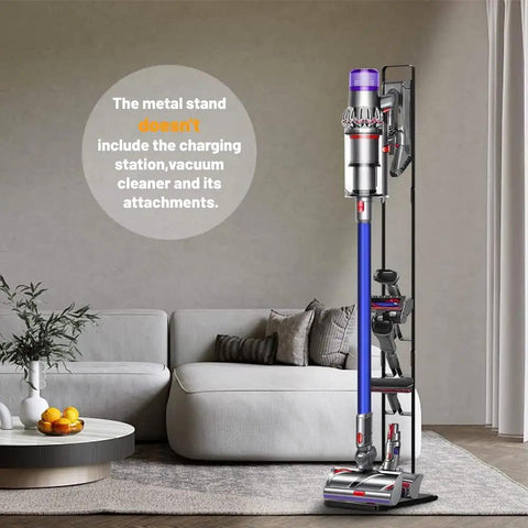 Vacuum Stand For Dyson V15 V11 V10 V8 V7 V6 Handheld Cordless Vacuums with Wheels in living room setting