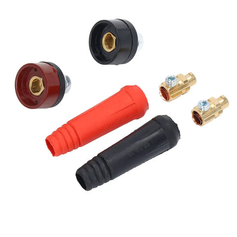Welding Cable Panel Connector Kit With Quick Fittings 12 Pieces Red And Black Power Plugs And Sockets For Workshop And Garage Reliable Connection