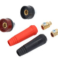Heavy Duty 12Pcs Welding Quick Connector Plug Socket Set featuring red and black durable ABS plugs and sockets for quick fitting.
