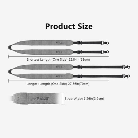 Soft Leather Lanyard For DJI RC Series Remotes showing various adjustable lengths and 3.2 cm width