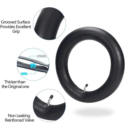 Two Pack Beefed Up Inner Tubes For Electric Scooters And Mini Bikes Fits 12.5x2.25 And 12x2.125 Tires With Grooved Surface Detail