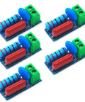 RC Absorption Circuit Module For Relays And Thyristors, Anti Interference Protection, Electromagnetic Surge Shield, 5 Pack For 5 To 400V AC DC Inductive Loads Under 1000W, Noise Suppression For Power Switches And Durable Relay Contacts. Five RC snubber boards with screw terminals