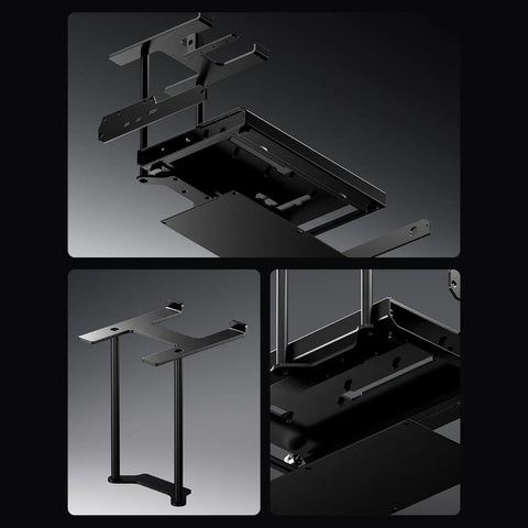 Plug In And Crush Lag With This Top Tier External Gpu Dock Featuring Dual Thunderbolt Five And Oculink Pcie Four Zero X4 Ports That Push Graphics Power To Beast Mode While Shipping Data Fast At Sixty Four Gbps With ATX Or SFX Power, detailed view of black metal structure.