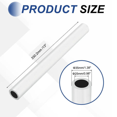 Beefy 6063 Aluminum Tubing Round Tube 1.38 Inch Outer Diameter 0.98 Inch Inner Diameter 13 Inch Length Metal Straight Pipe