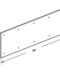 Diagram of Beefy Door Kickplate 6 In By 34 In Satin Nickel Aluminum 0.32 Inch Thick With Included Fasteners For 36 Inch Wide Doors.