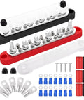 Battle Ready Heavy Duty 12V Bus Bar And Ground Power Distribution Block 250A Marine Terminal Kit with terminals and hardware.