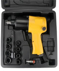 Shop Ready Pneumatic Impact Wrench Kit Delivering Badass Torque Power With A Built In Air Hammer Mode, complete set in storage case.