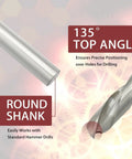 135° top angle drill bit and round shank for Thread Repair Kit 5-16-18 Inch With Helicoil Inserts And Taps Kit, HSS Drill Bits.