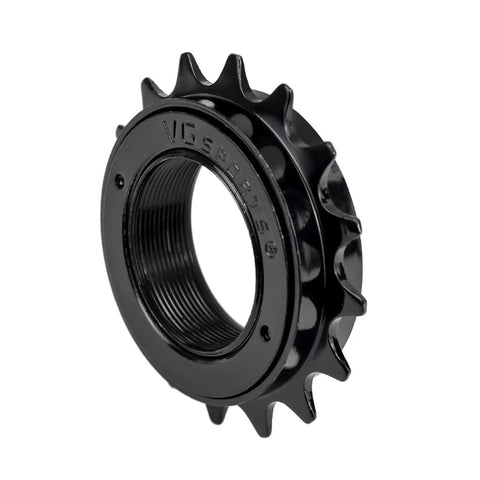 16T Freewheel For Single Speed Bikes One Half By One Eighth Inch Chain Compatible Threaded Type Replacement Part Black