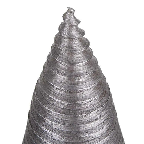 Close-up of Log Wood Splitter Cone Drill Bit Attachment For Hammer Drill Left Thread Steel 120mm Safe Firewood Splitter