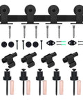 Barn Door Hardware Kit 4 Ft To 20 Ft Sliding Barn Door Rail System Industrial Track with T Style Rollers and Hangers