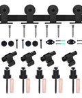 Sliding Barn Door Hardware Kit 4Ft To 20Ft Rail System With Industrial Track And T Style Rollers Hangers For Double Wood Doors