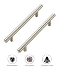 Two 30 Pack Brushed Nickel Cabinet Pulls 7-3/8 Inch Long Stainless Steel Kitchen Drawer Handles with scratch and fingerprint resistance icons.