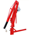 Heavy Duty Hydraulic Jib Crane With Hitch Mount Lift For Pickup Trucks And Pwc Boats Features Rock Solid Steel Frame side view with adjustable boom
