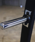 Close-up of the chrome bar component of the Pro Clubline Counter Balanced Smith Machine Featuring Heavy Duty Safety Stops.