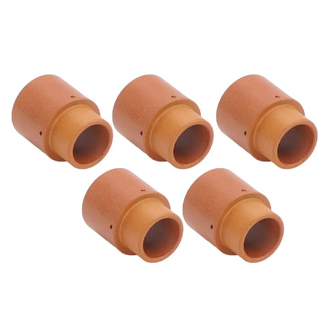 Five Pack Plasma Swirl Ring Kit PE0007 for Versa Cut 40 60 CB50 CB70 with flame retardant ABS rings, angled view
