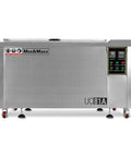 Heavy Duty Industrial Ultrasonic Parts Washer 81 Gallon Tank with stainless steel body and control panel for deep cleaning.