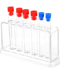 Clear Plastic Test Tube Rack For Lab And Classroom Use Holds Multiple Tubes With Color Caps, Durable Stand, Easy View Design, A Must Have For Experiments, Research, And Teaching