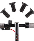 Rock Solid Electric Scooter Front Head Screw Kit With Hex Handles For M365 Models showing 4 black hex screws on scooter handlebars.