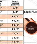 Copper size chart for Pro Grade Lead Free Copper 90 Degree Elbow Fitting C To C With Sweat Connection