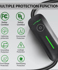 Level 1 Tesla Charger For Home 110V 15A With NACS Connector And 21ft Cable highlighting safety certifications
