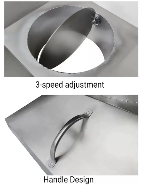 Tough As Nails Stainless Steel Fume Extraction Hood with 3-speed adjustment and handle design for welding stations.