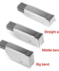 Adjustable Straight Arm Hinge Buffer Damper For Wardrobe And Cupboard Doors No Slam Quiet Soft Close System, three variations shown