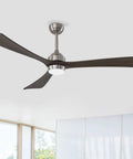 Neojoyoenix 62" 3PCS Solid Wood Blades Ceiling Fan with Lights Remote Control, showcasing dark wood blades and modern design.