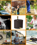 25ft orange-black lightweight TPE garden hose with solid brass fittings for lawn, RV, boats, and car wash.