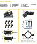 Included parts of 12V 250A Winch Solenoid Relay Contactor with terminal caps, rocker thumb switch for ATV UTV mounting.