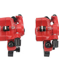 1 Pair Aluminum Alloy Mechanical Disc Brakes For Mountain Road Electric Scooter Cable Puller Kit in vibrant red finish.