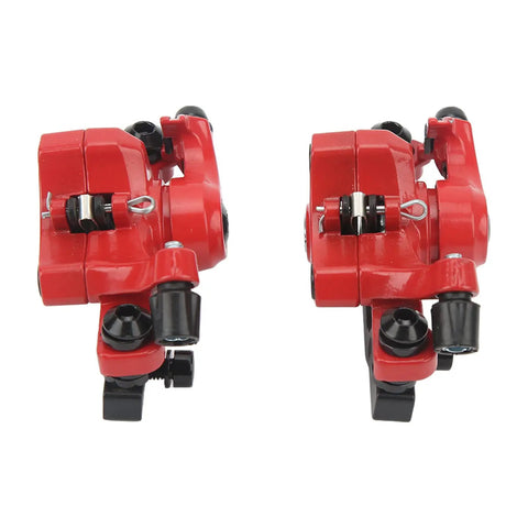 1 Pair Aluminum Alloy Mechanical Disc Brakes For Mountain Road Electric Scooter Cable Puller Kit in vibrant red finish.