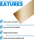 Brass Shim Stock Assortment 6 Inch By 3 Inch Sheet With Six Thicknesses 0.002 0.004 0.006 0.008 0.012 0.016 for DIY