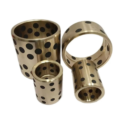 Solid Graphite Copper Sleeve Bushings 90 X 110 X 100 mm 10 Pack Self Lubricating Bearings, showing various sizes with black dots.