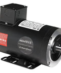 Pro Grade 1/3 Hp Three Phase Vector Duty Electric Motor 1800 Rpm Tenv 230 Volt Ball Bearing C Face 56C Frame side view with warning label.