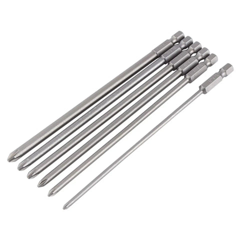 Get Your Hands On Six Pack Of Top Shelf S2 Steel Magnetic Screwdriver Bits Perfect For Any Tough DIY Job Plus Electric Drill And Hand Tool Repairs Around The House. Six S2 steel magnetic driver bits, long shank, for drill and hand tool repairs.