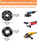 Angle grinder flange lock nuts and grinders. Grinder Wrench Set 5/8-11 Nuts Fits 4.5 5 7 Inch Grinders Makita DeWalt.