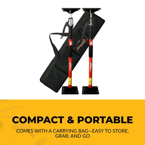 Upper Third Hand Support Poles System 2 Pack Kit with textured grip pads and carrying bag for cabinetmakers and woodworking projects