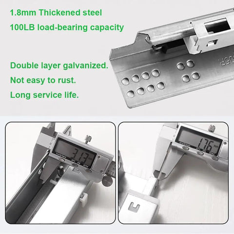 21 Inch Undermount Drawer Slides With Soft Close And Full Extension, 100 Lb Capacity, 1 Pair, Includes Mounting Screws, 3D Locking Devices, Rear Mounting Brackets, No Fuss Setup steel drawer slide with caliper measurements