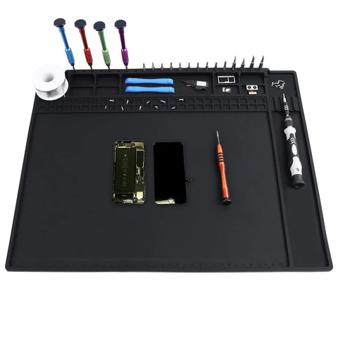 Premium Pro Grade ESD Safe Soldering Mat Kit With Wrist Strap And Grounding Plug For Electronics Repair tools display