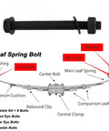 Leaf Spring Eye Bolt Kit Grade 8 Hardened Steel With 6 Bolts 6 Lock Nuts And 12 Washers diagram and bolt image