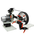 Heavy Duty Belt Grinding Machine Variable Speed Belt Sander Polisher With Rock Solid Base For Badass Knife Sharpening Rust Removal And Hella Versatile Shop Workstation 72X2 Belt 220V side view of motor and belt setup