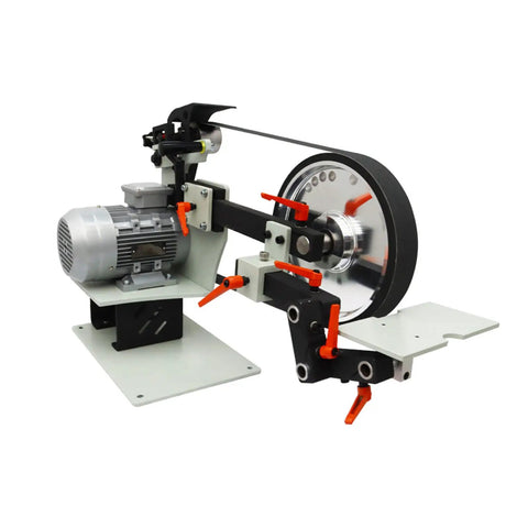 Heavy Duty Belt Grinding Machine Variable Speed Belt Sander Polisher With Rock Solid Base For Badass Knife Sharpening Rust Removal And Hella Versatile Shop Workstation 72X2 Belt 220V side view of motor and belt setup